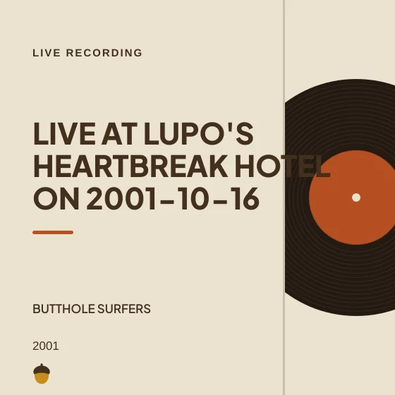 Cover art for Live at Lupo's Heartbreak Hotel on 2001-10-16