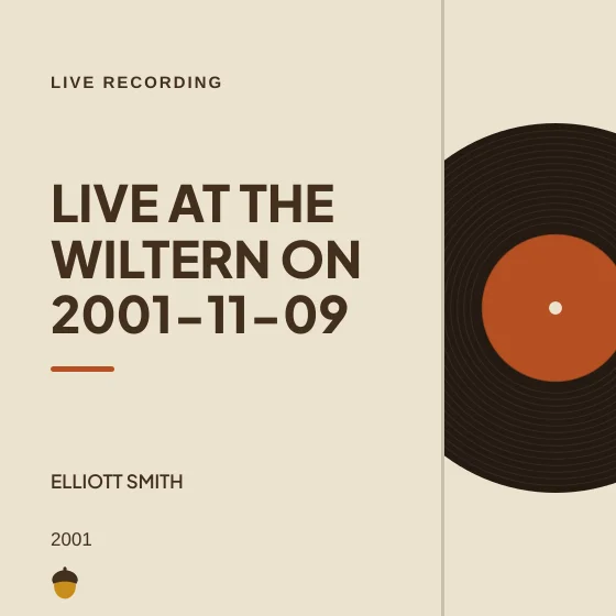 Cover art for Live at The Wiltern on 2001-11-09