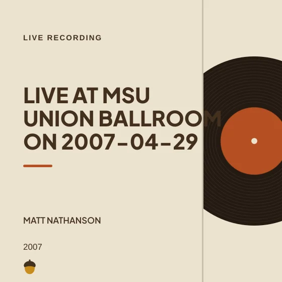 Cover art for Live at MSU Union Ballroom on 2007-04-29