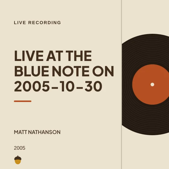 Cover art for Live at The Blue Note on 2005-10-30
