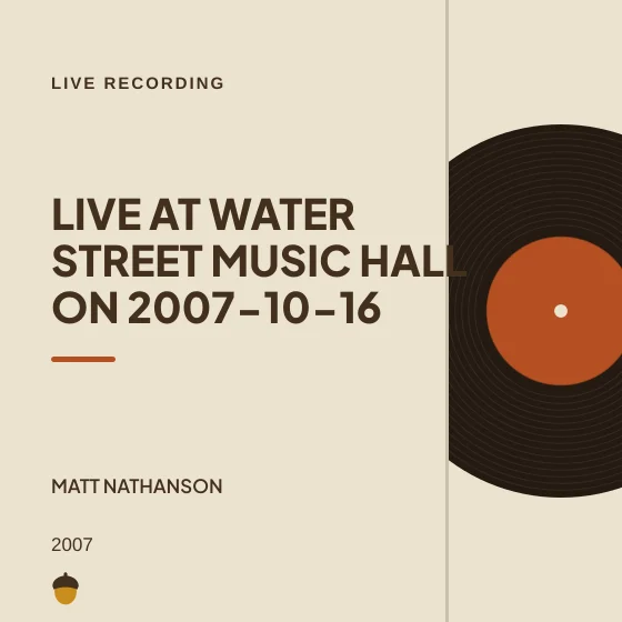 Cover art for Live at Water Street Music Hall on 2007-10-16