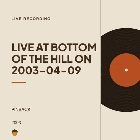 Cover art for Live at Bottom Of The Hill on 2003-04-09